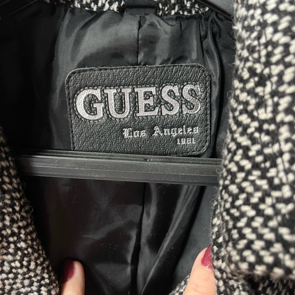 GUESS Women's Tweed Wool Blend Double-breasted Peacoat (025) - Picture 5 of 11